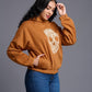 Skull Printed Camel Hoodie for Women - Go Devil