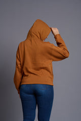 Skull Printed Camel Hoodie for Women - Go Devil