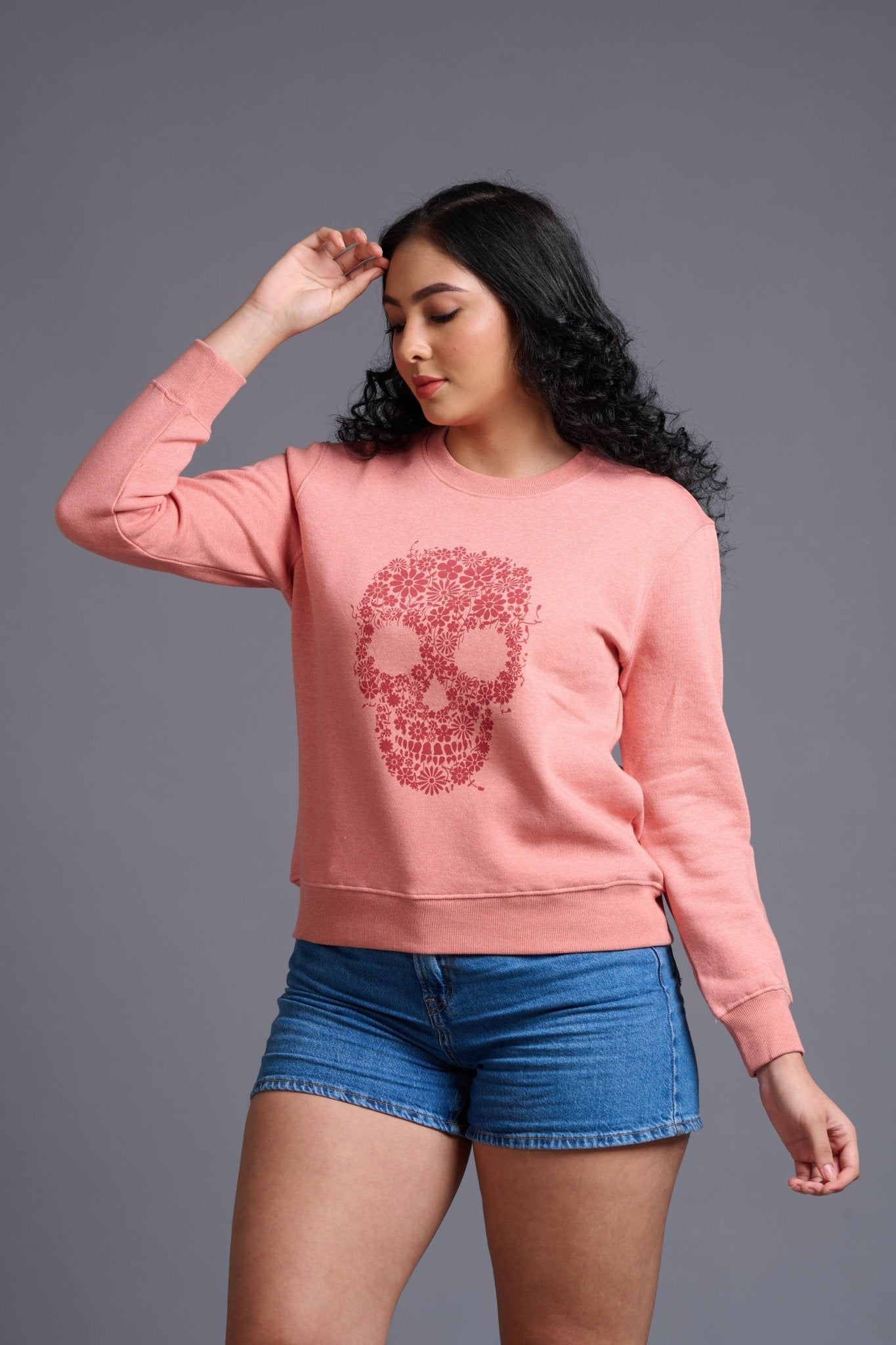 Skull Printed Sweatshirt for Women - Go Devil