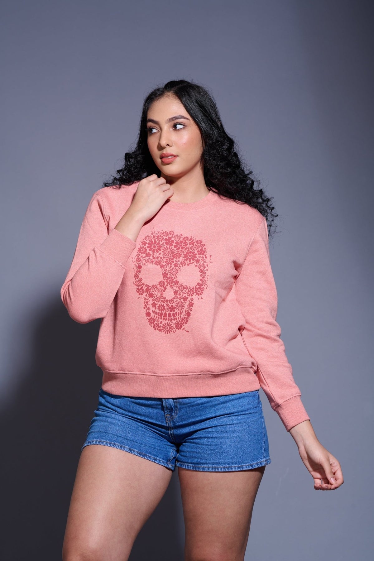 Skull Printed Sweatshirt for Women - Go Devil