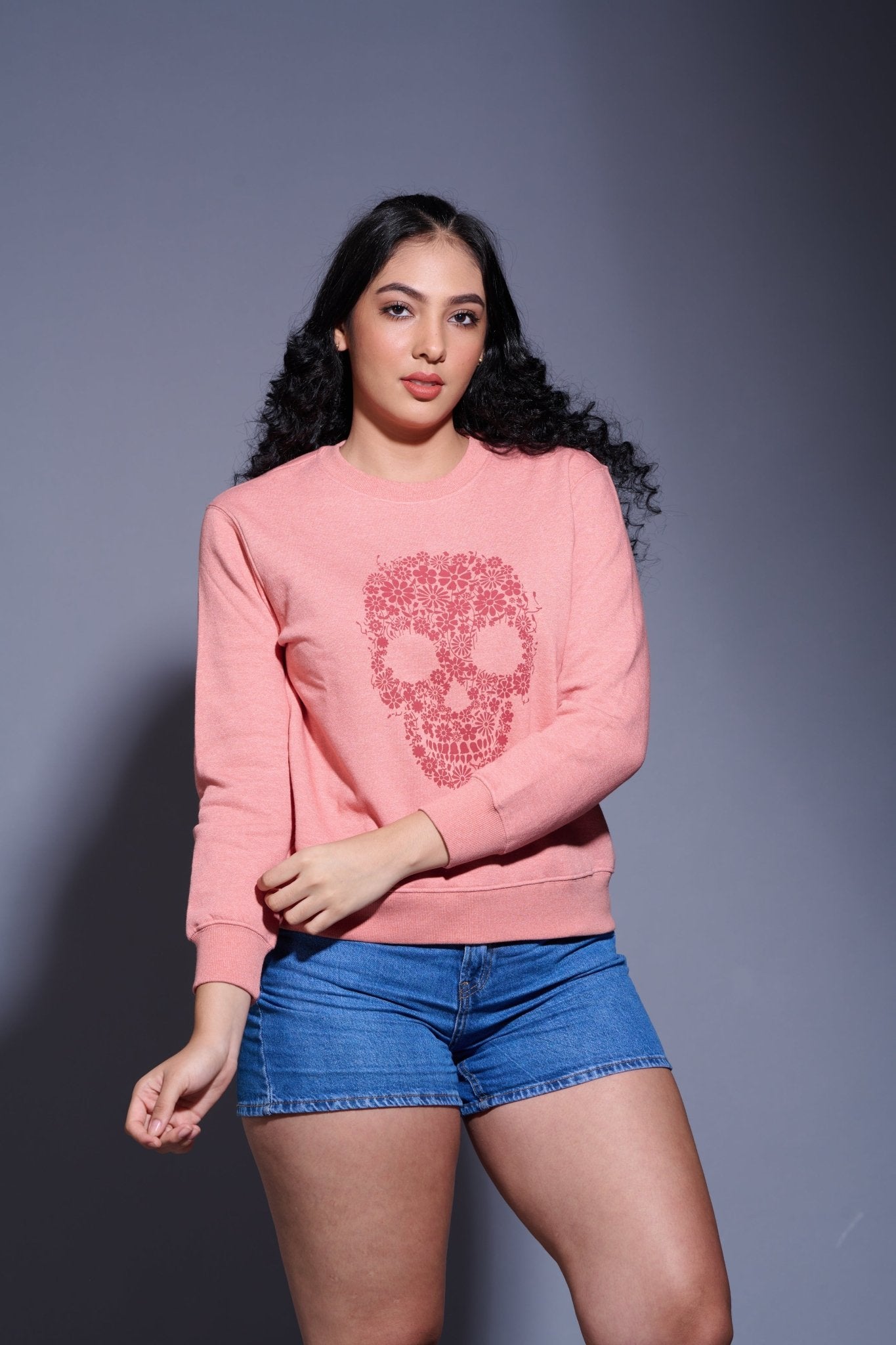 Skull Printed Sweatshirt for Women - Go Devil