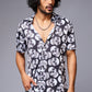 Skull Printed White & Black Shirt for Men - Go Devil