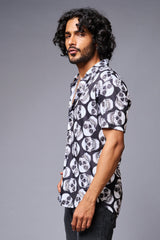 Skull Printed White & Black Shirt for Men - Go Devil