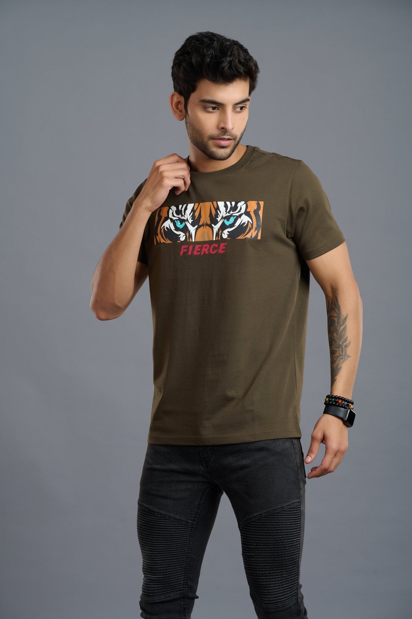 Tiger Fierce Printed T-Shirt for Men - Go Devil