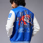 Tiger Printed Blue & White Varsity Jacket for Men - Go Devil