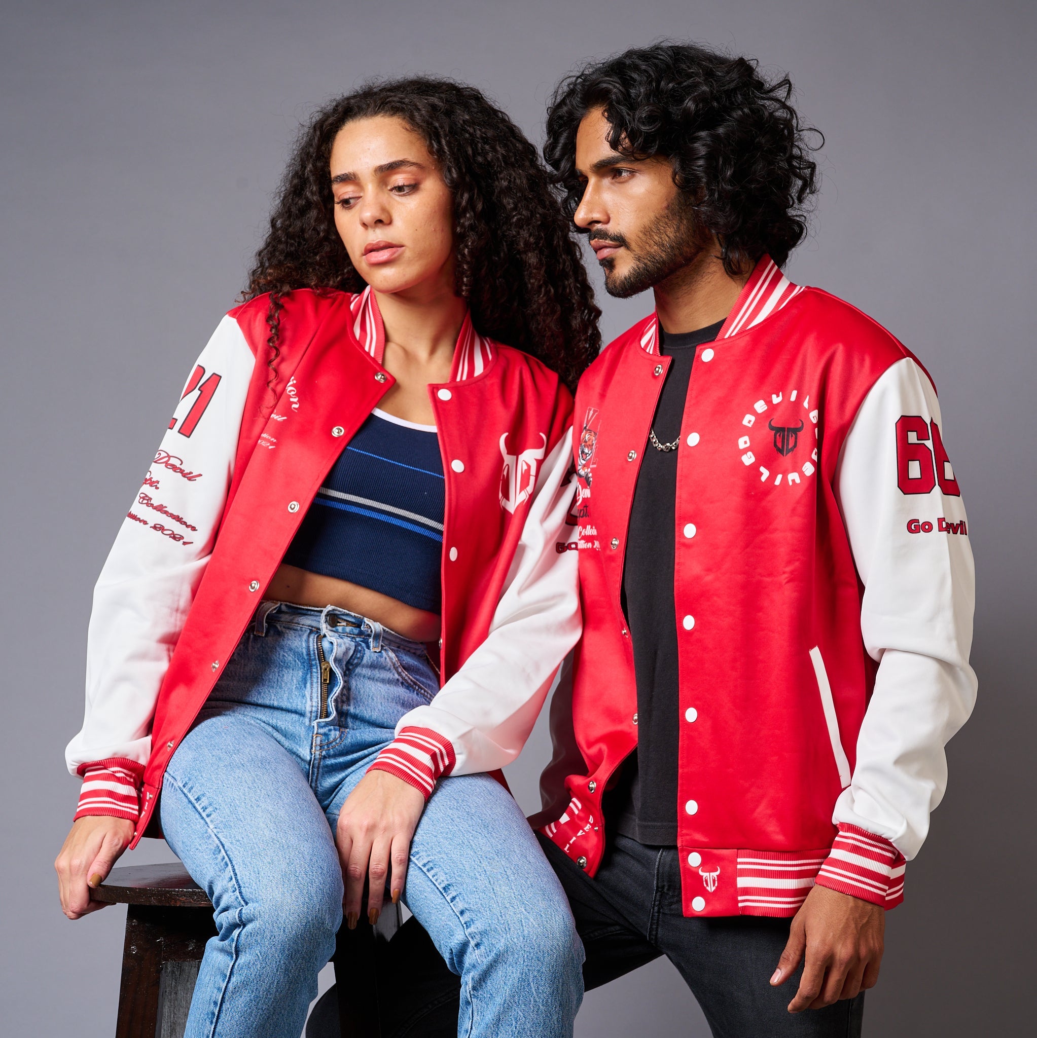 Tiger Printed Couples Coord - Varsity Jacket - Go Devil