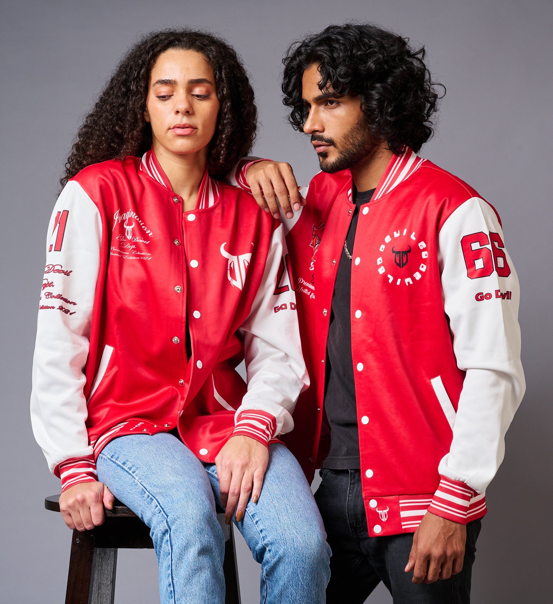 Tiger Printed Couples Coord - Varsity Jacket - Go Devil