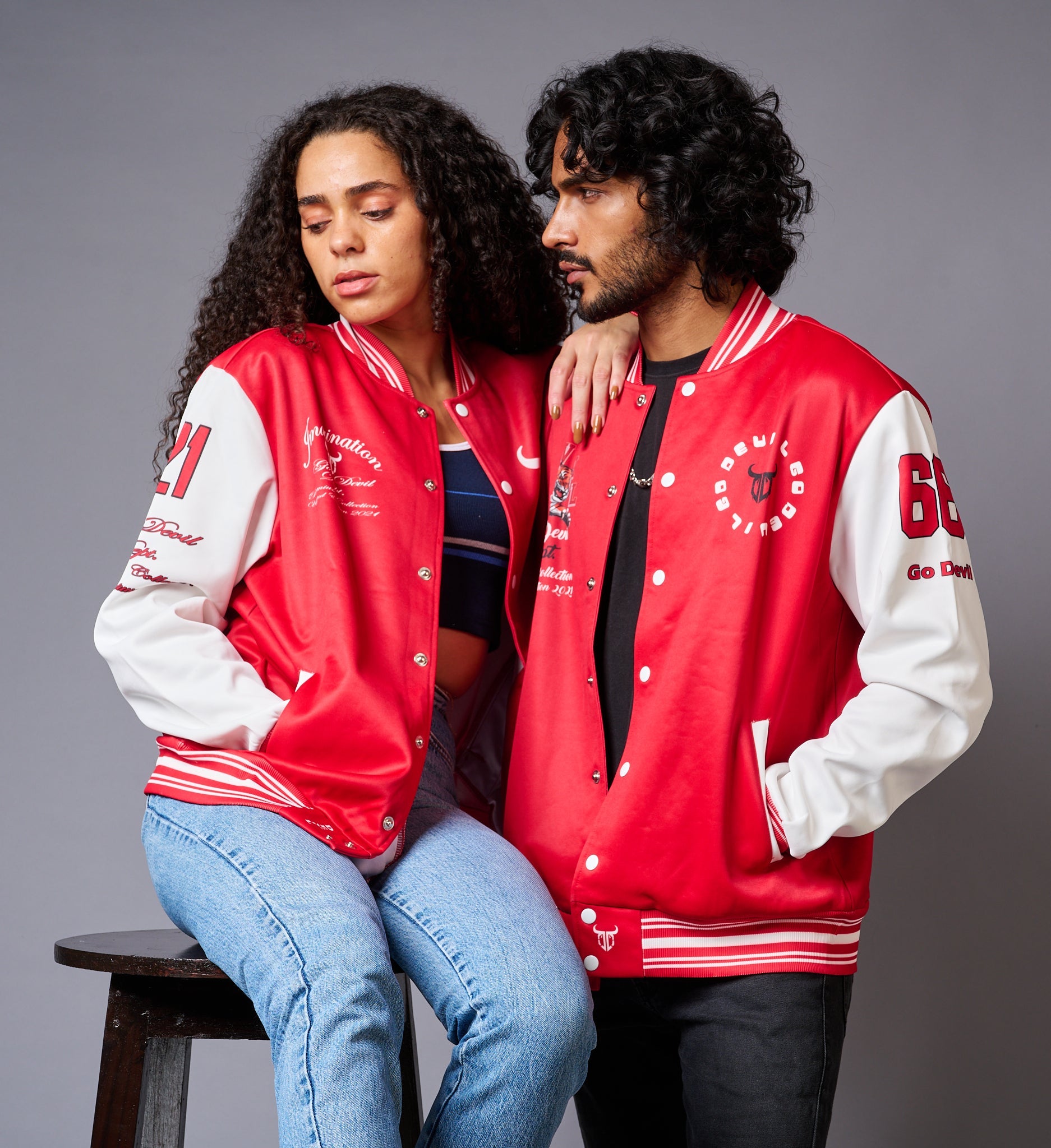 Tiger Printed Couples Coord - Varsity Jacket - Go Devil