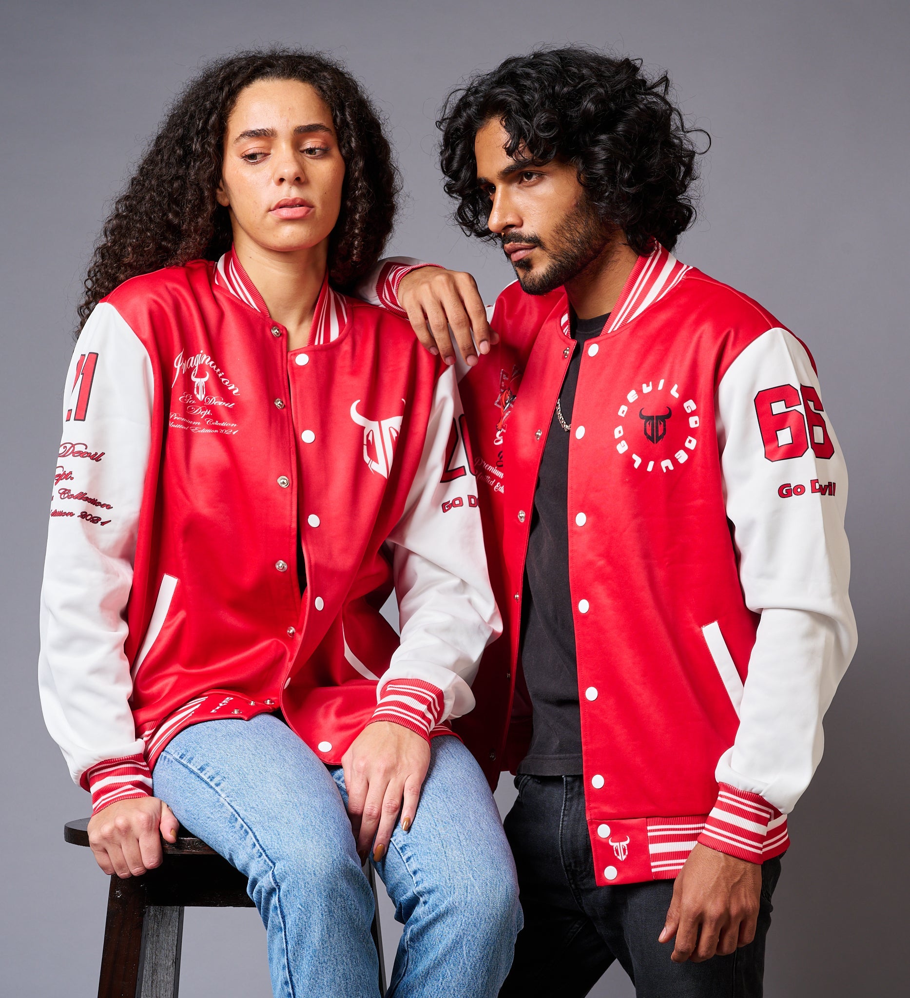 Tiger Printed Couples Coord - Varsity Jacket - Go Devil