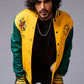 Tiger Printed Yellow & Green Varsity Jacket for Men - Go Devil