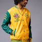 Tiger Printed Yellow & Green Varsity Jacket for Men - Go Devil