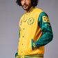 Tiger Printed Yellow & Green Varsity Jacket for Men - Go Devil