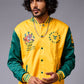 Tiger Printed Yellow & Green Varsity Jacket for Men - Go Devil