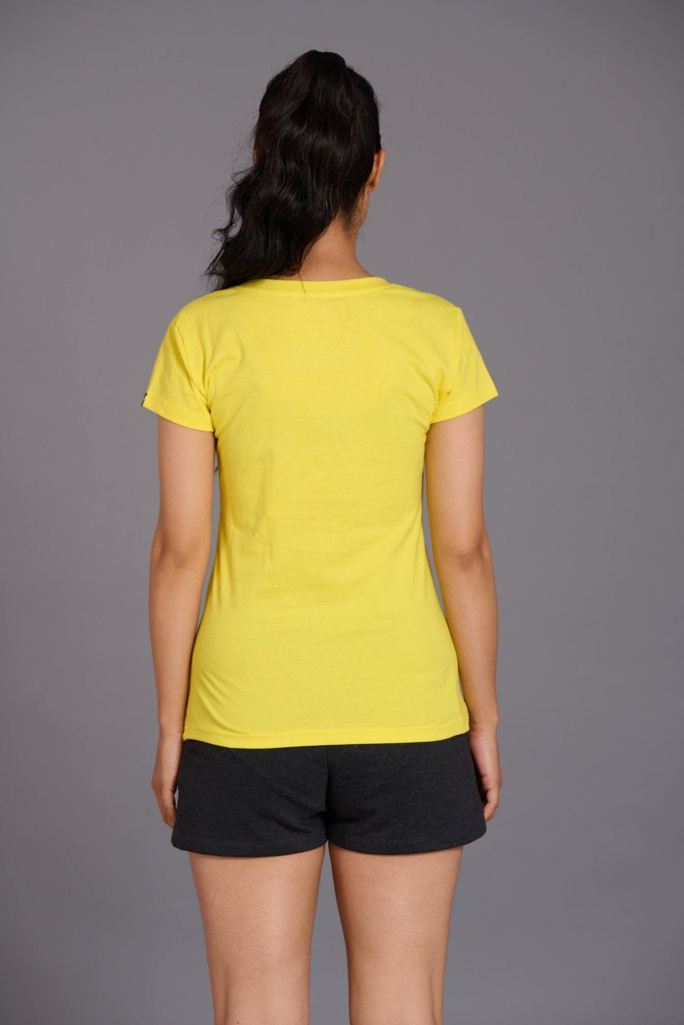 Vampire Never Sleep Printed Yellow Oversized T-Shirt for Women - Go Devil