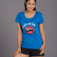 Vampire Printed Blue T-Shirt for Women - Go Devil