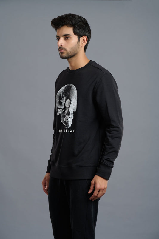 Villian & Skull Printed Black Sweatshirt for Men - Go Devil