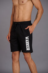 Warrior Printed Black Shorts for Men - Go Devil