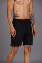 Warrior Printed Black Shorts for Men - Go Devil