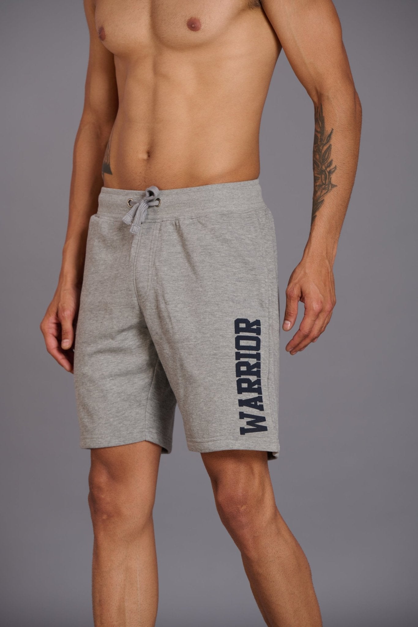 Warrior Printed Grey Shorts for Men - Go Devil