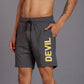 Yellow Devil Printed Grey Shorts for Men - Go Devil