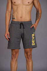 Yellow Devil Printed Grey Shorts for Men - Go Devil