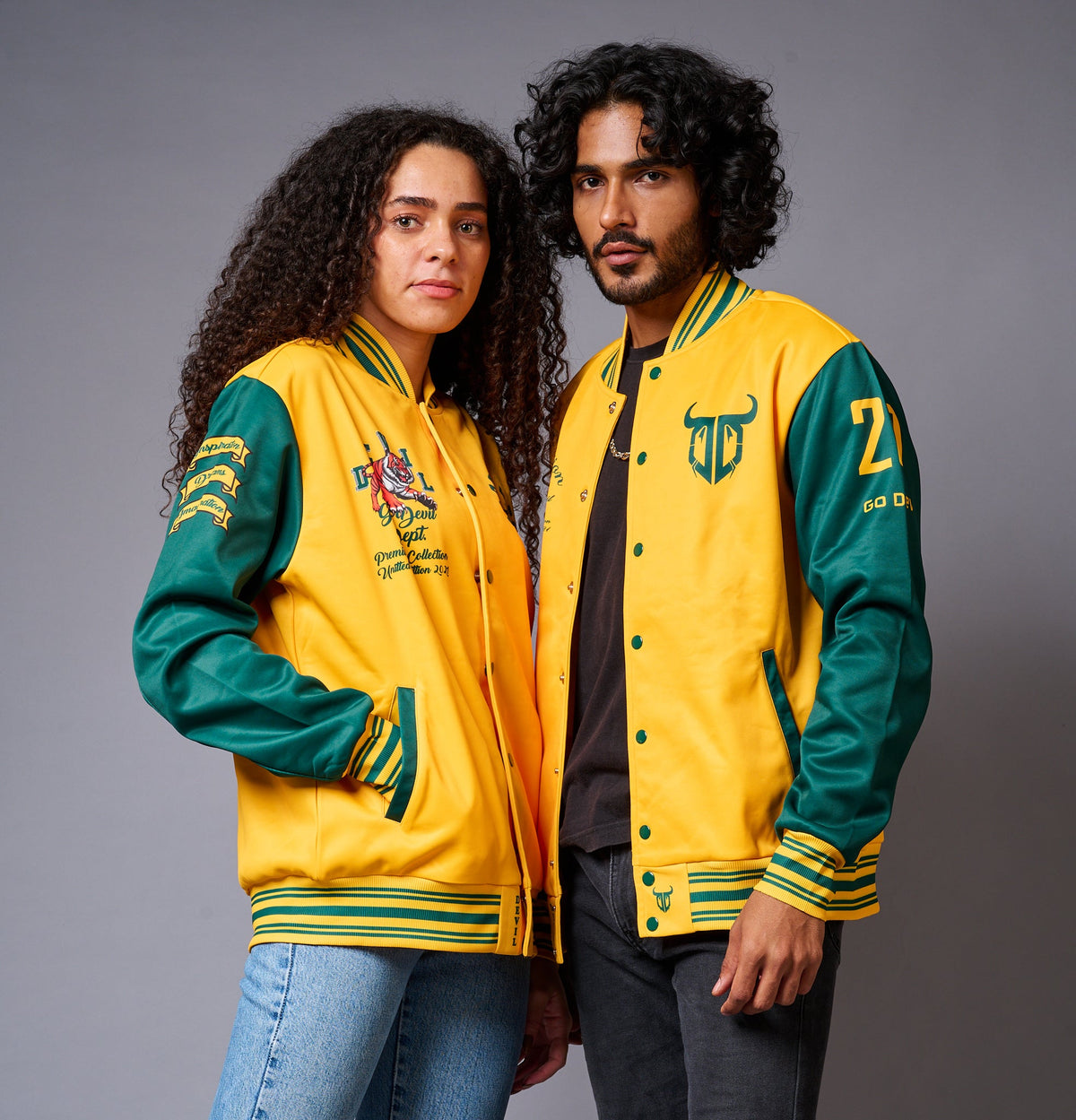 Yellow & Green Couples Coord - Varsity Jacket Coord - Go Devil