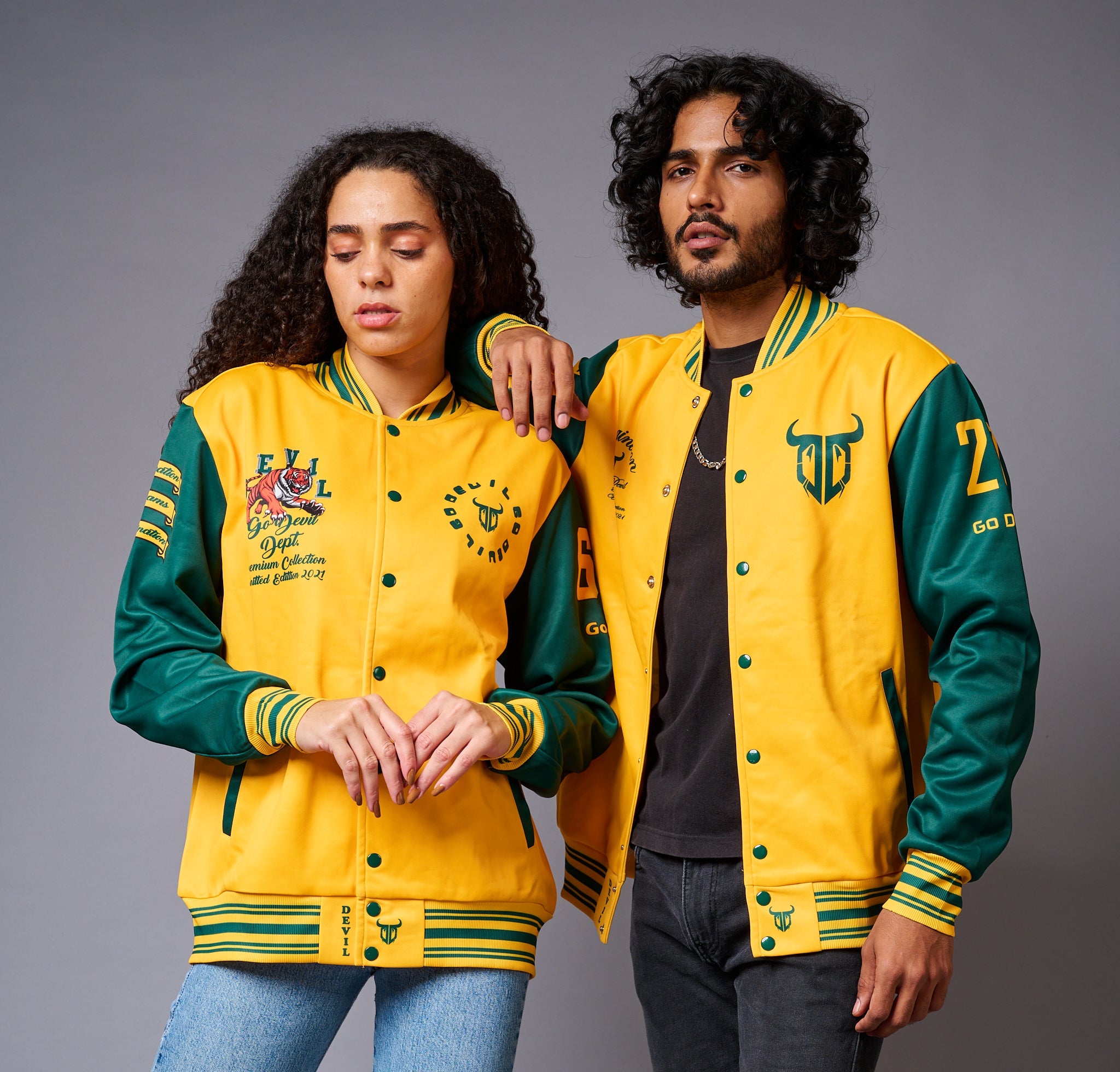 Yellow & Green Couples Coord - Varsity Jacket Coord - Go Devil