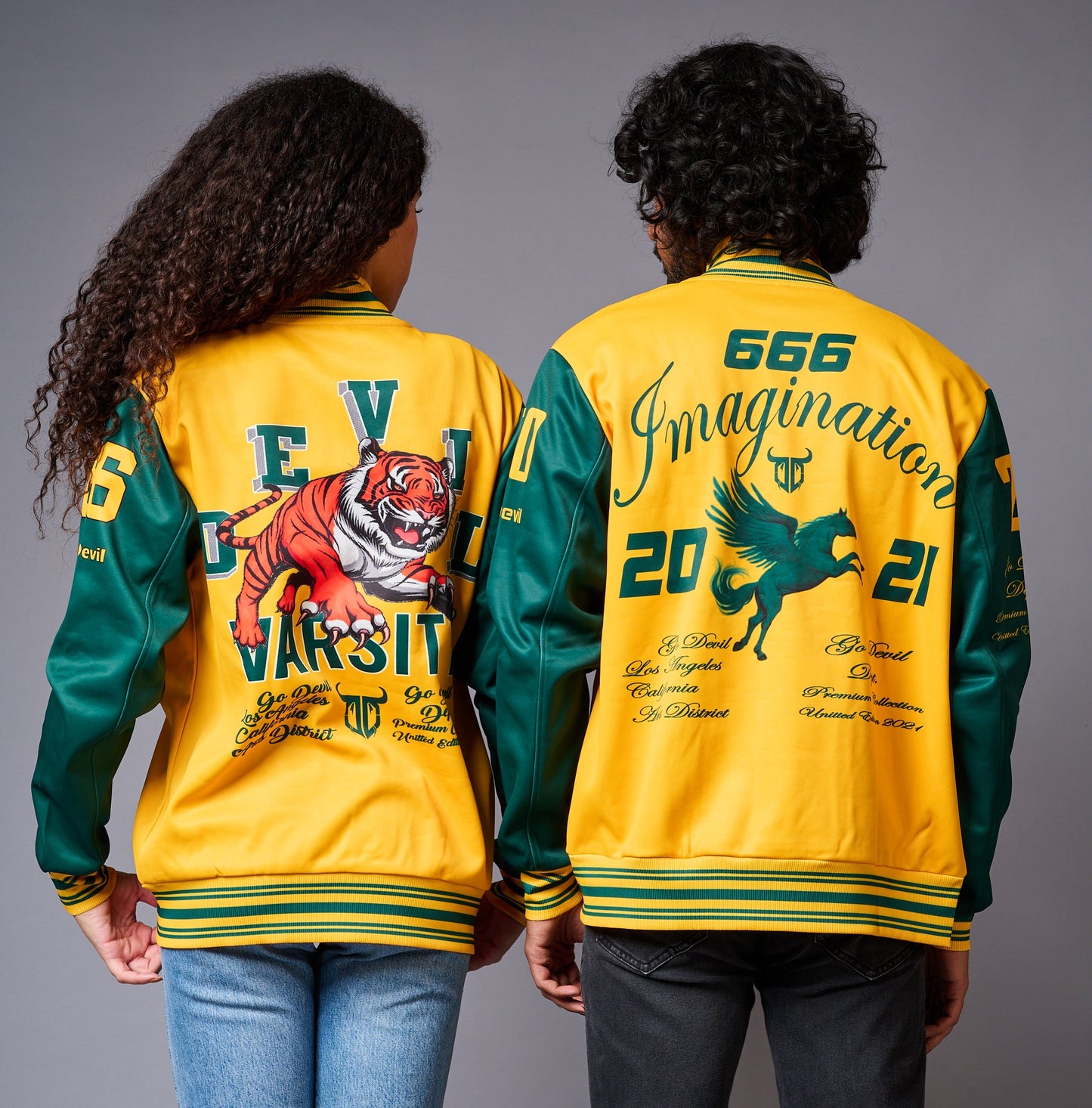Yellow & Green Couples Coord - Varsity Jacket Coord - Go Devil