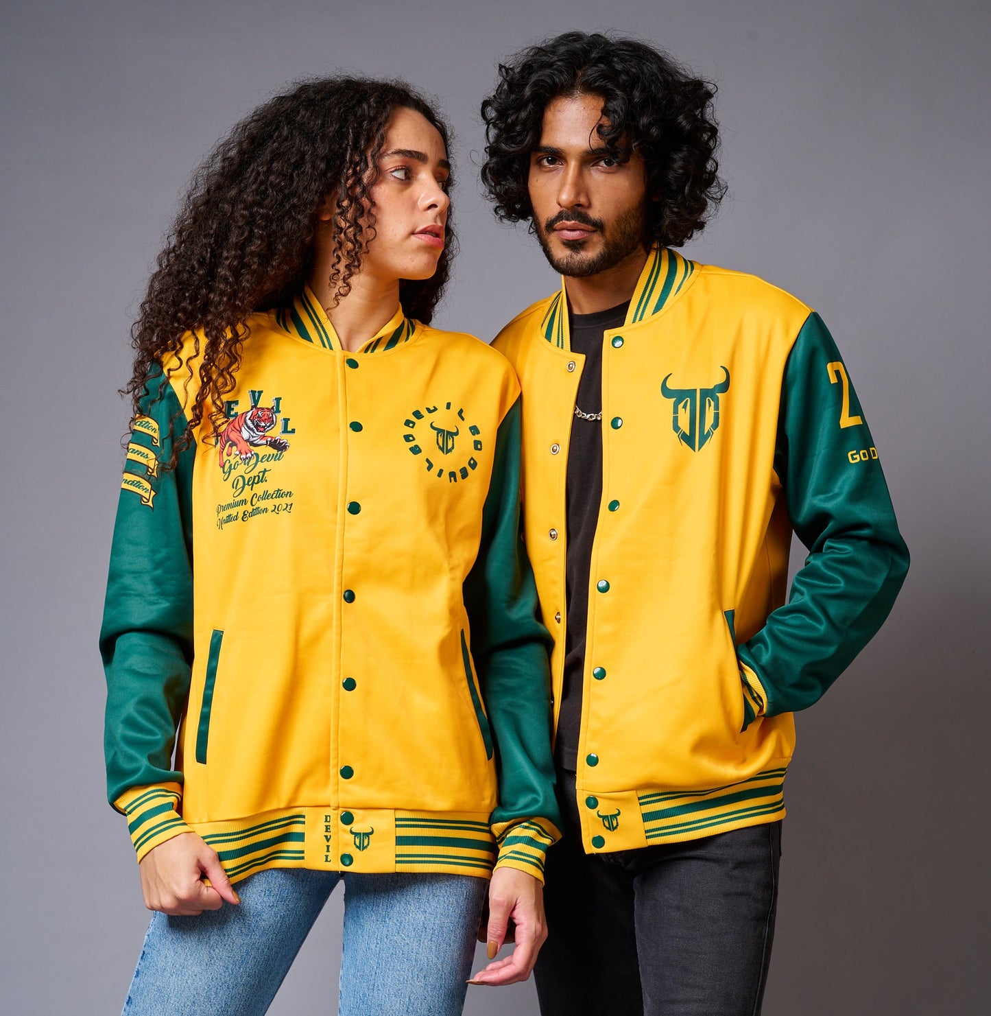 Yellow & Green Couples Coord - Varsity Jacket Coord - Go Devil