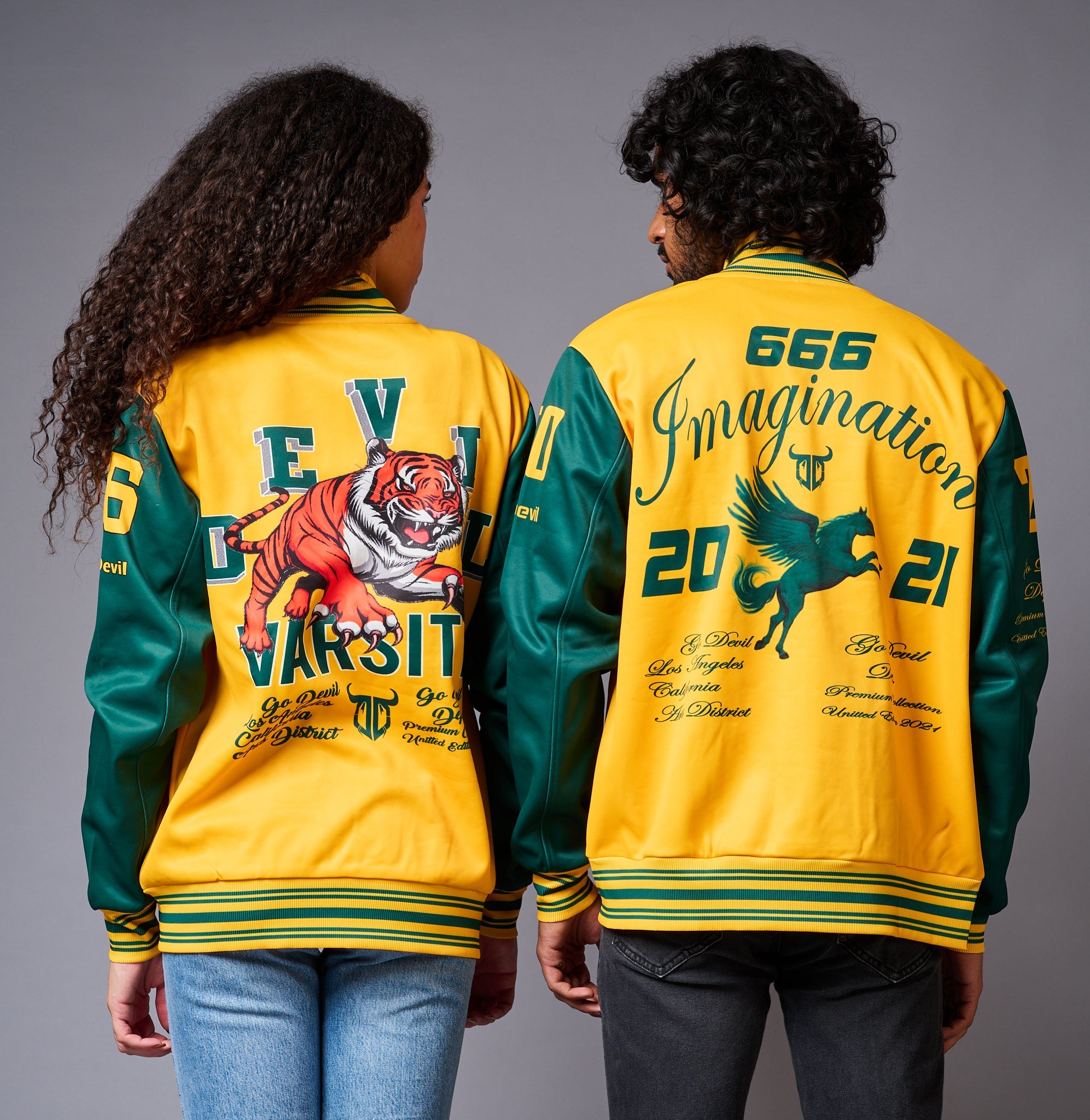 Yellow & Green Couples Coord - Varsity Jacket Coord - Go Devil