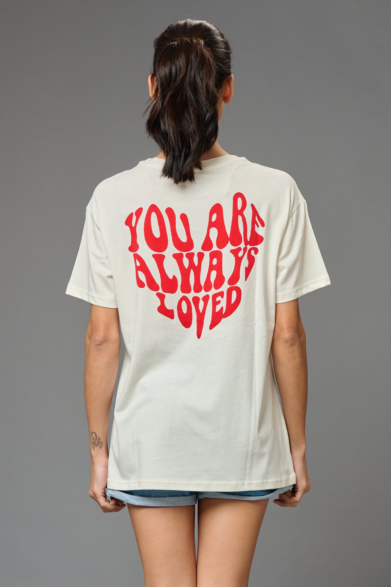 You are Always Loved Printed Oversized T-Shirt for Women - Go Devil