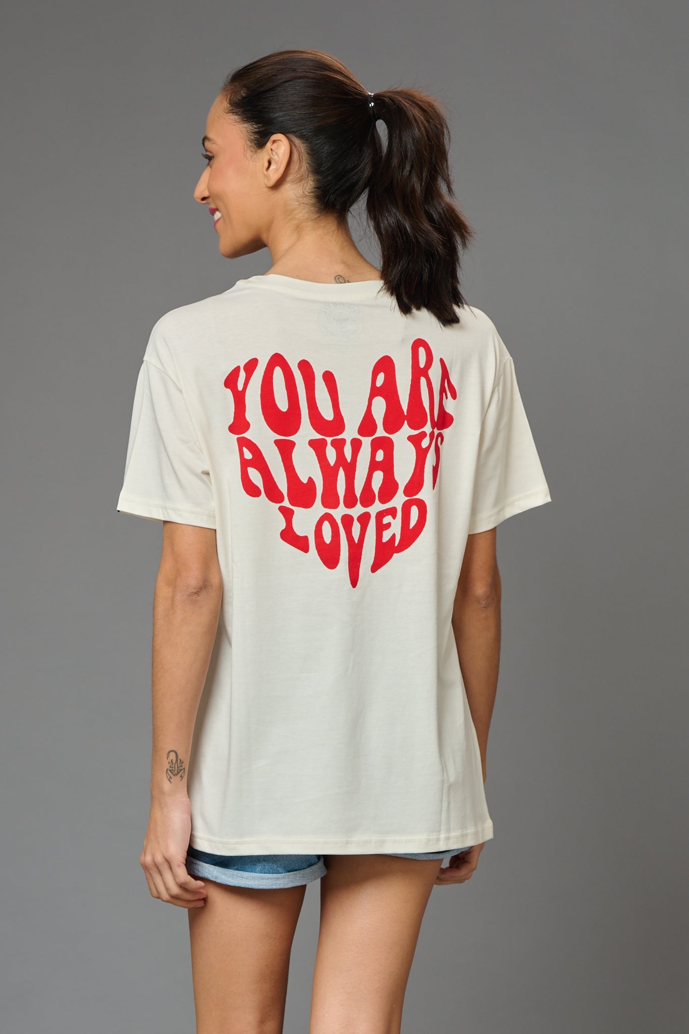 You are Always Loved Printed Oversized T-Shirt for Women - Go Devil